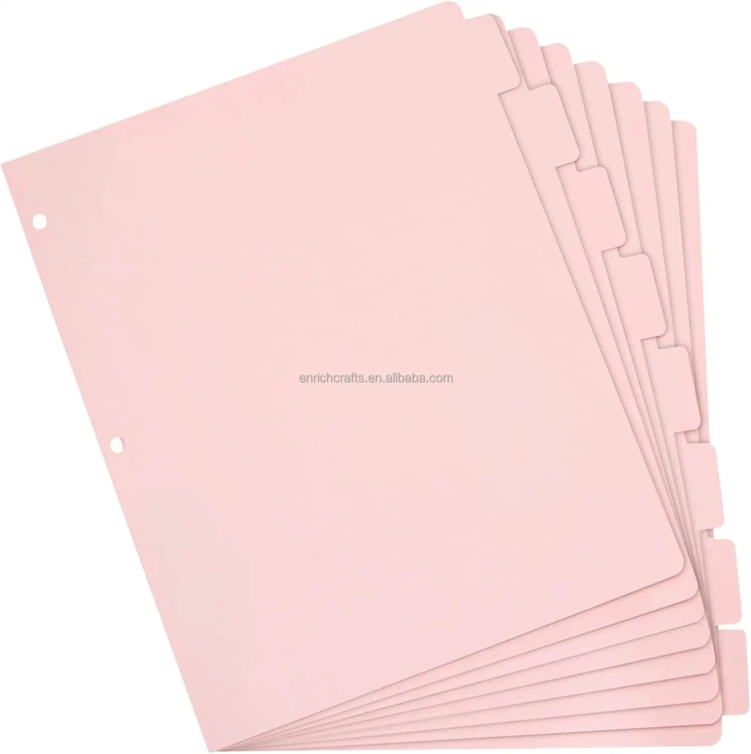 Cute Binder index Pink 8 Divisores de pestañas para Carpeta de 3 anillas, Separadores de carpetas divisores de papel con organización de pestañas