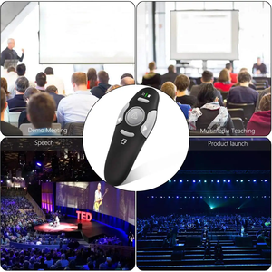 Vendita calda 2.4G RF Wireless Air Mouse PPT presentazione puntatore Laser rosso e pagina di rotazione telecomando Clicker PowerPoint - Product Image 5