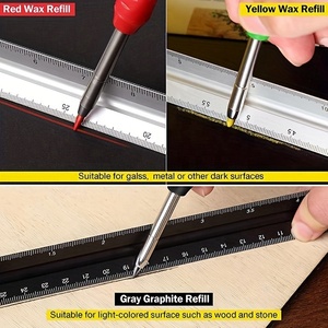 Carpenter Mechanical Pencil <strong>Set</strong> for Precise Markings Woodworking Tools with 3 Colors Refill Carpentry Marking <strong>Scriber</strong> - Product Image 4