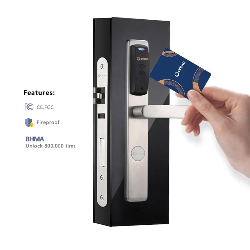 Orbita Cerraduras Con Tarjeta Euro Mortise Thẻ Rfid Khóa Điện Tử Phòng Khách Sạn Khóa Cửa Với Hệ Thống Phần Mềm Quản Lý