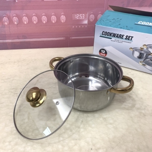 12-mảnh thép không gỉ cảm ứng sẵn sàng thân thiện với môi Cookware Set với Pot Covers - Product Image 4