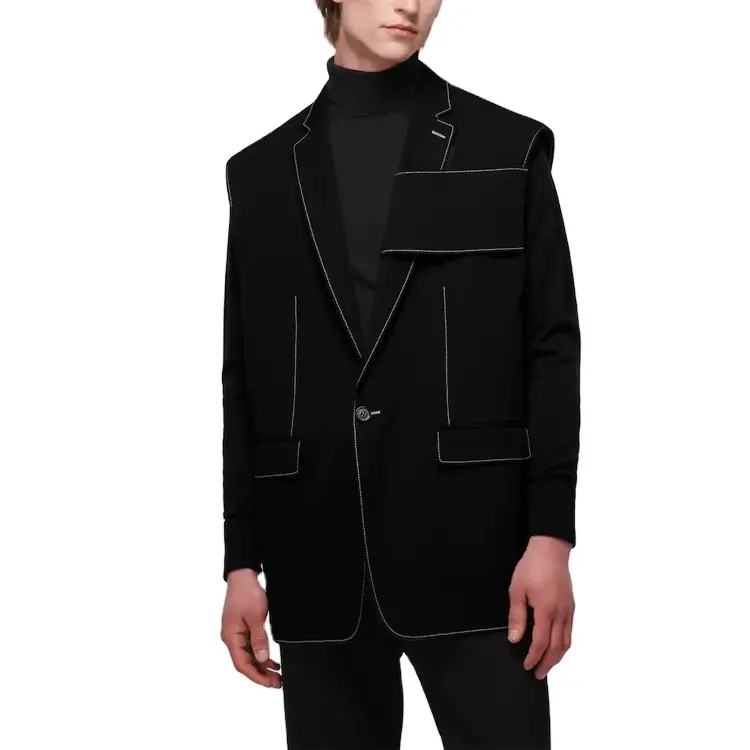 Chaleco personalizado para hombre, chaqueta holgada de gran tamaño, traje Formal de negocios, color negro