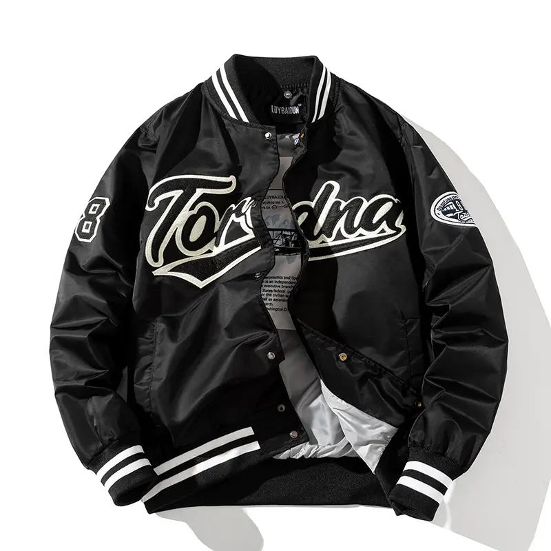 OEM Personnalisé Coloré À Manches Longues Patch Chenille Broderie Streetwear Letterman Varsity Veste Pour Hommes