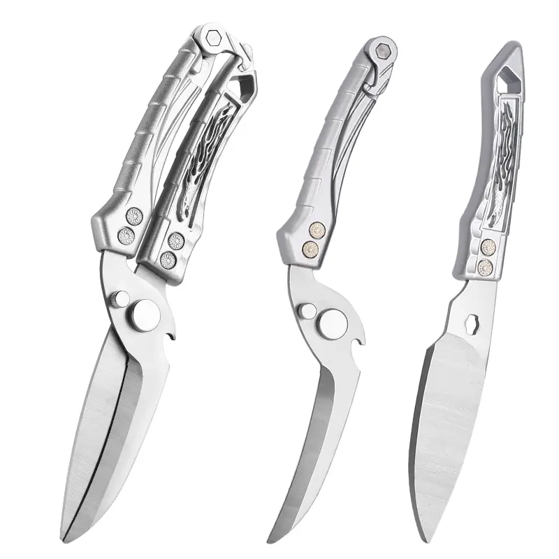 Multipurpose cutlass knives Stainless Steel heavy duty sharp for Chef BBQ Opener meat scissor Detachable kitchen scissors