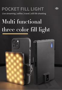 KALIOU New Arrival A101 Multi-Functional 3 Colors <strong>High</strong> Power Rechargeable Fill <strong>Light</strong> with Front and Rear Clips for Mobile Phone - Product Image 5