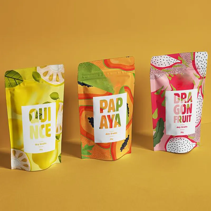 In Kỹ Thuật Số Nhựa Trái Cây Sấy Khô Gói Dâu Tây Khô Chanh Chuối Thực Phẩm Pouch Đóng Gói Snack Kẹo Đóng Băng Bao Bì Túi