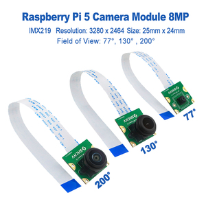 <strong>Raspberry</strong> <strong>Pi</strong> 5 <strong>Camera</strong> Module 8MP IMX219 Resolution 3280 x 2464 Non-Night Vision or Night Vision Available Optional <strong>IR</strong> Lights