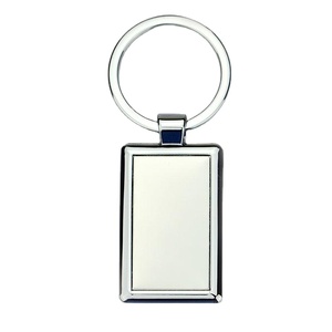 Personalizado sublimación forma geométrica rectángulo en blanco redondo llavero de metal llavero - Product Image 1