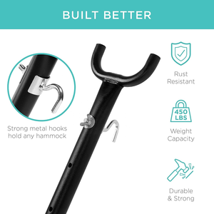 Woqi cắm trại xách tay Heavy-Duty 9ft thép có thể điều chỉnh Võng đứng Chân đế cho người lớn trẻ em - Product Image 2