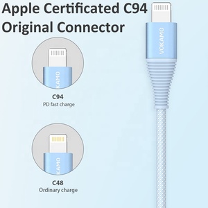ขั้วต่อ1.2เมตรสำหรับ iPhone สาย USB ชนิด C ถึง8 Pin สำหรับ iPhone 6 7 8 XR XS 11 12 13 iPad iPod Apple - Product Image 3
