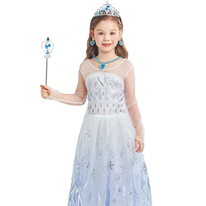 PRINCESS VALLEY primavera e autunno nuovo modello Elsa Dress For Kids Costume Cosplay Fancy Halloween Christmas Party