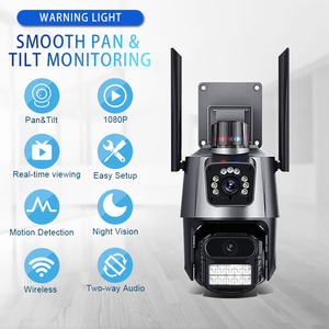 กล้องวงจรปิดไร้สาย4G LTE มีไฟเตือน4MP เตือนกล้องติดตามอัตโนมัติสำหรับมนุษย์เลนส์คู่ V380pro - Product Image 3