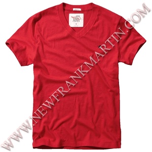 NFMカスタマイズ可能Tシャツ卸売ジャージクイックドライVネックベニヤ無地ブランクコットンポリエステルカスタムロゴ特大フィット - Product Image 1