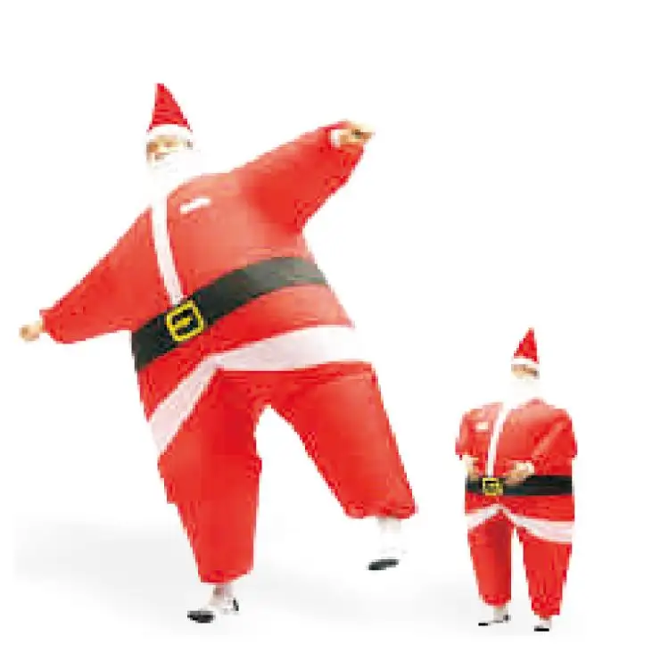 Fantasia de papai noel inflável, fantasia de inflar para adultos e crianças, cosplay, festa, traje de papai noel