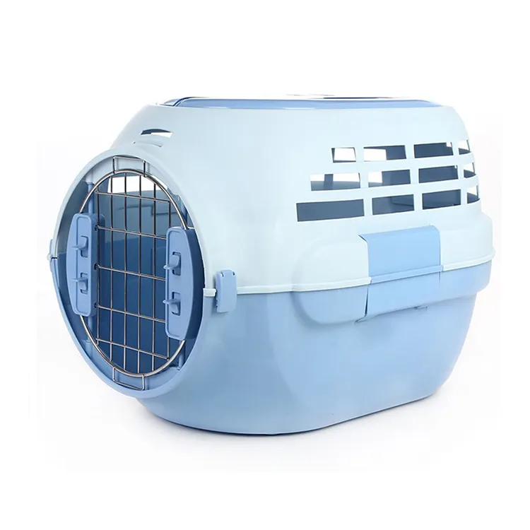 Tüte mit sicherem Türdesign Katze Hund Tragetasche supergroßer Raum Haustier-Flugtransportbox mit Speiseschale