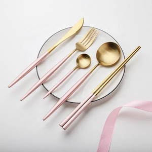 银色套装18 \/10二手餐厅Oneida不锈钢彩色手柄餐具 - Product Image 4