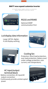 Off-Grid UPS 19 "2U Montagem em Rack 48V DC entrada 100V AC saída 1KVA/0.8KW Power Inverter sem baterias