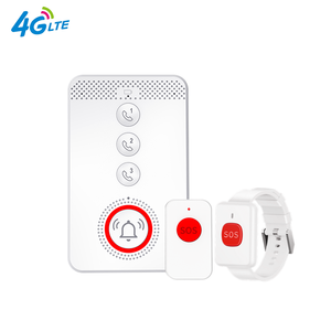 3電話番号4GワイヤレスSOSアラームキットパニックボタン音声制御患者高齢者向け緊急通話システム - Product Image 1
