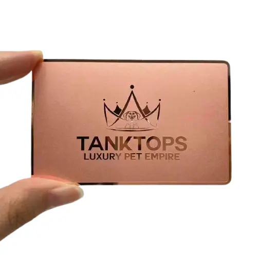Cartes de crédit vierges de luxe en métal de haute qualité cartes de visite personnalisées en métal doré rose en acier inoxydable