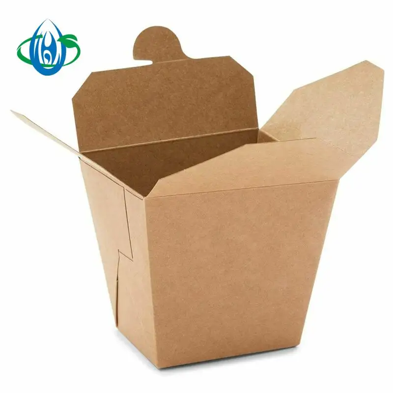 Contenitore per il pranzo Kraft biodegradabile personalizzato To-Go scatola per alimenti da asporto Take Away contenitore di carta per Fast Food Kraft Noodle Box