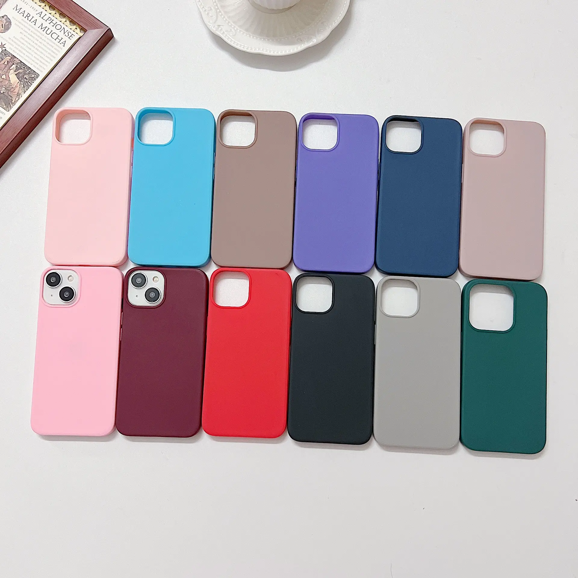 Chất lượng cao kẹo màu sắc Silicone Matte TPU trường hợp điện thoại cho Iphone x XS XS max 11 12 13 14 cộng với 15 Pro Bìa chưa có đánh giá