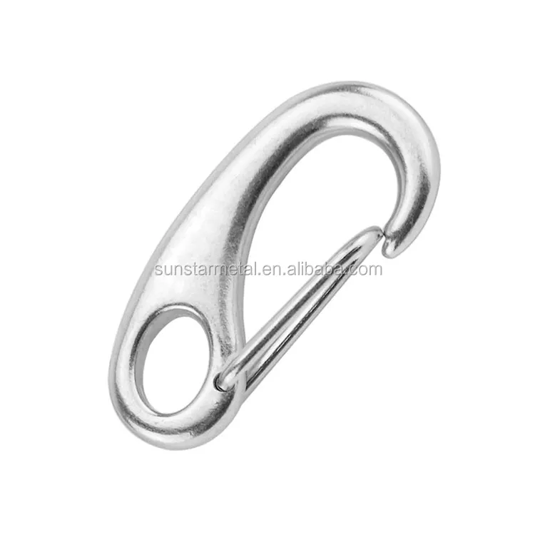 Hochleistungs-Karabinerhaken-Karabiner haken Edelstahl-Feder-Karabiner haken clip mit Schlüssel ring für Schlüsselbund-Fahnenmast clip