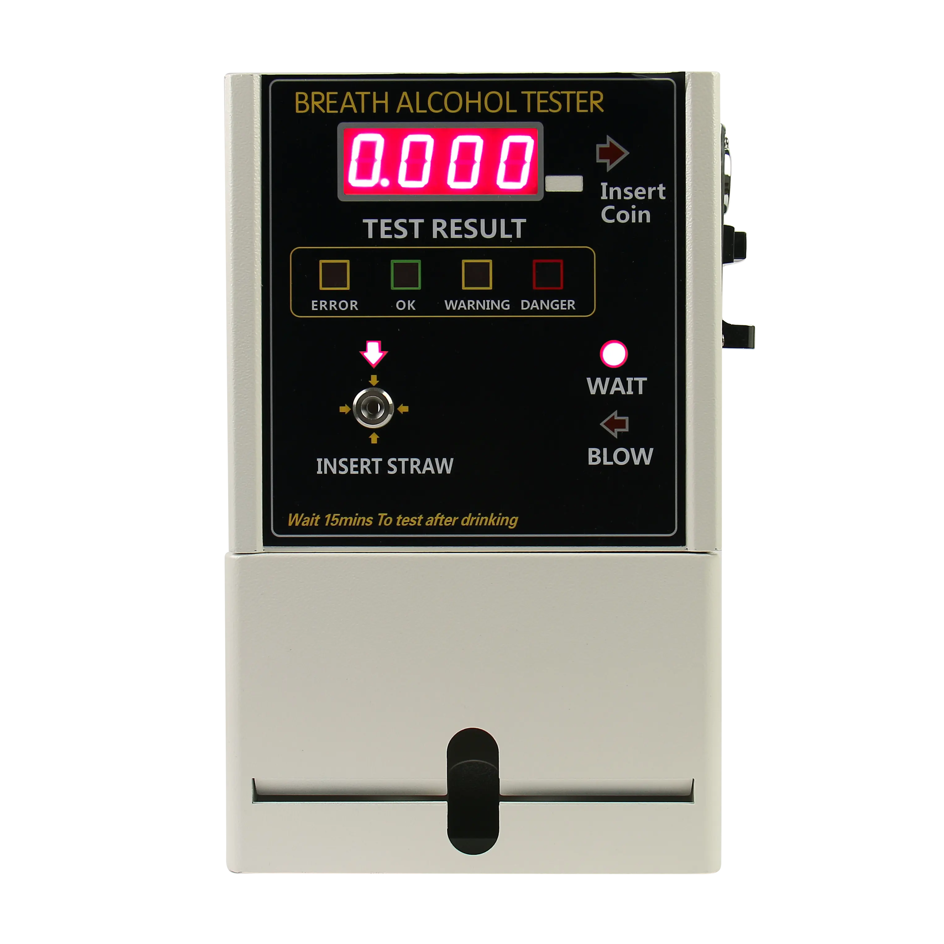 Sensor de Alcohol electroquímico (celda de combustible), probador de Alcohol operado con máquina de monedas cambiables de módulo alcoholímetro comercial AT319