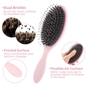 IDEA regalo pettine personalizzato spazzola per capelli con setola di cinghiale in Nylon bagnato con logo alla moda massaggio da salone districante pettine per capelli - Product Image 5