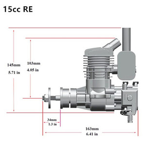 เครื่องยนต์เบนซินวิงเกอร์15cc รีซีรีย์ RC เครื่องบินรุ่นสองจังหวะรีโมทคอนโทรล - Product Image 3