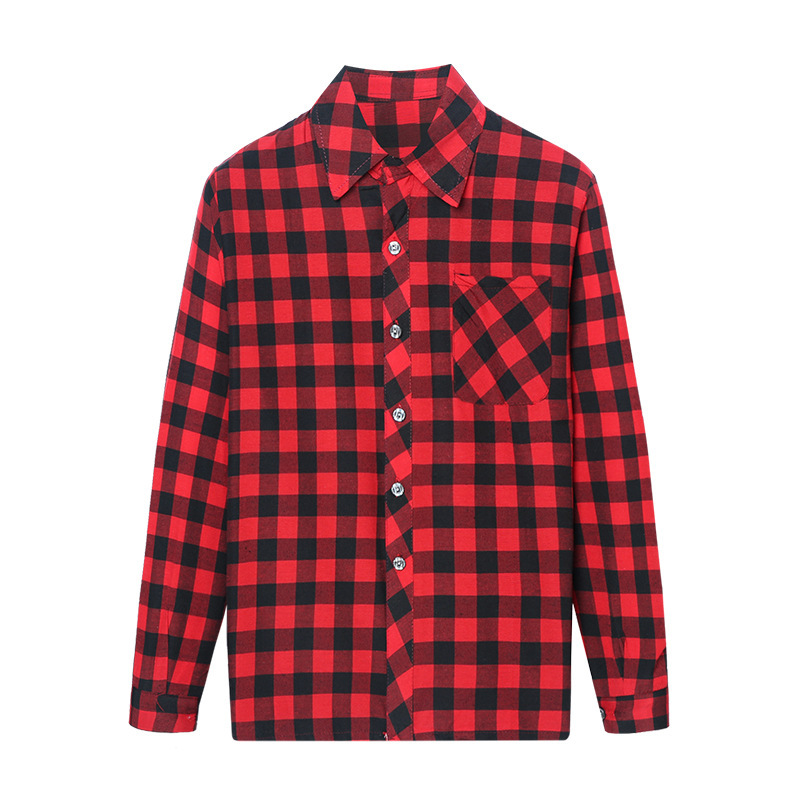 Dark red background with thick black checkered patterns