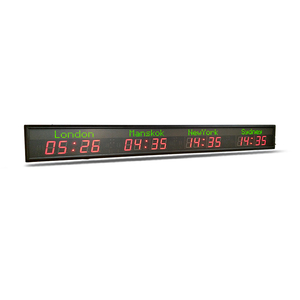 Zhong Xiao Xiao Große digitale LED-Wanduhr für den Innenbereich 4 Zeitzonen Welt Mehr zonen uhr Elektrische Nadel anzeige Industrieller Timer - Product Image 1