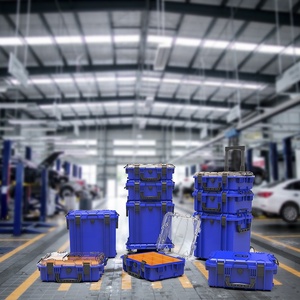 GLARY橙色塑料防水工具箱盒套装手推车可堆叠工具箱带轮箱大硬工具箱盒套装 - Product Image 4