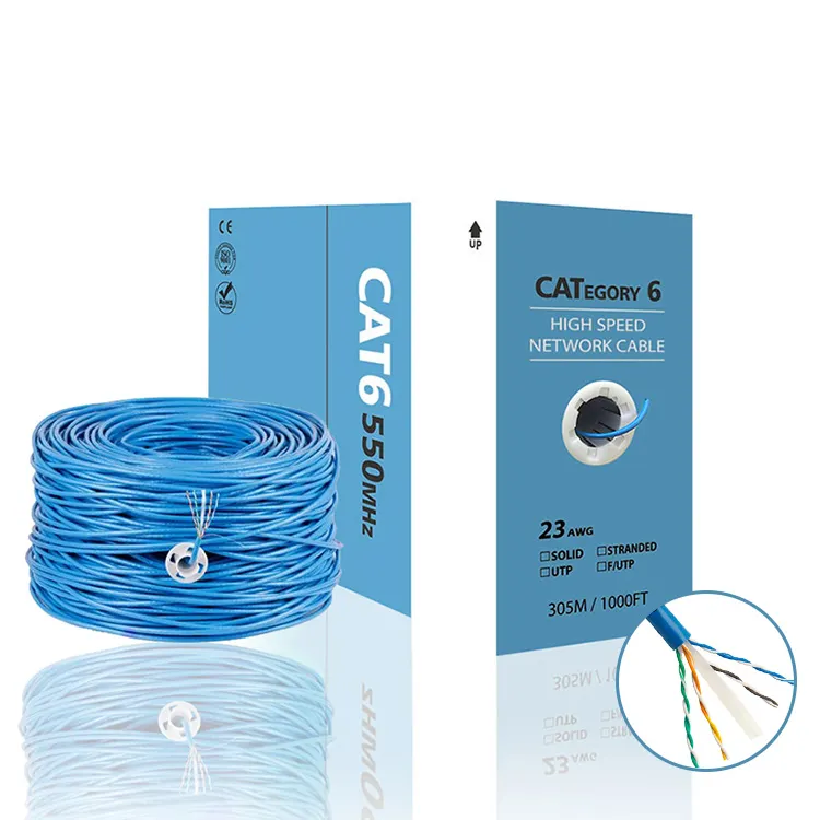 Venta al por mayor cat7 Cat6 CAT5e FTP 10 Mbit/s cable de red blindado dual interior