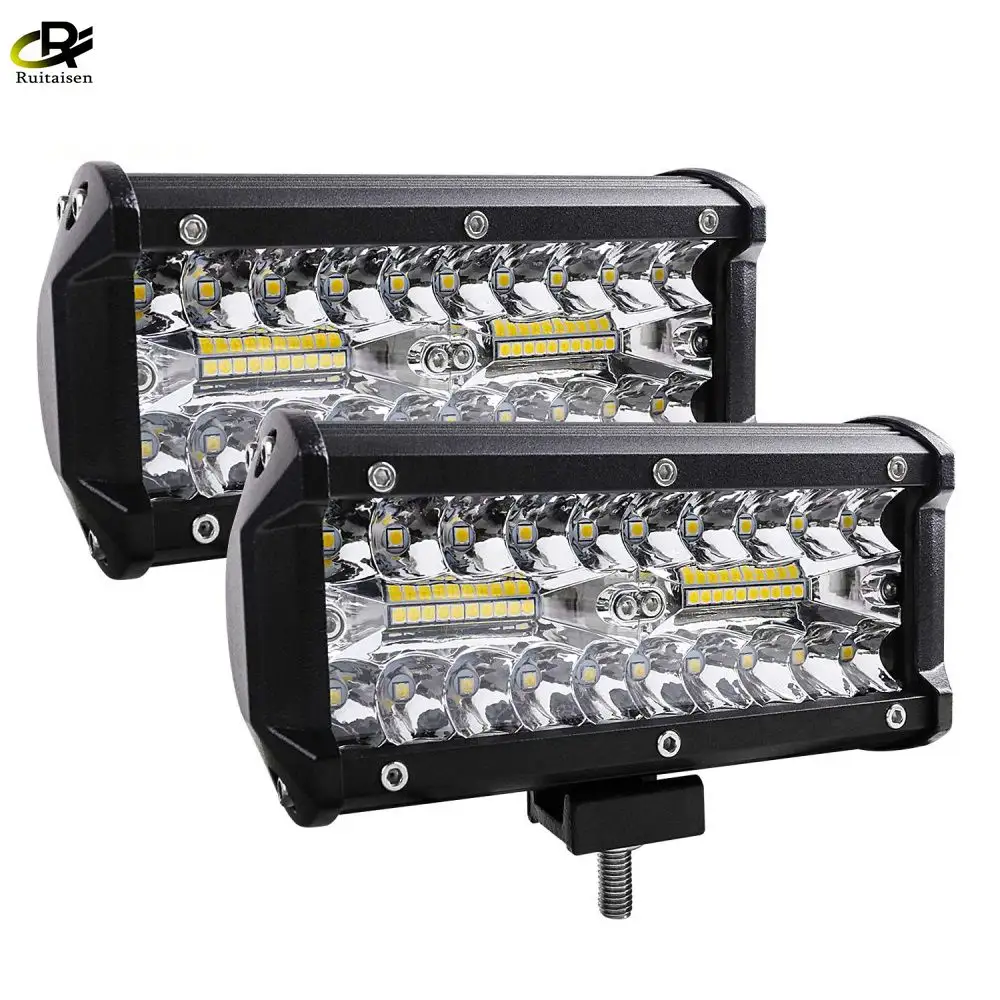 120W LED Work Light 7 "Round Heavy Duty 7 pollici LED giallo Spot Beam Work Light accessori per auto per Jeep Off Road Car