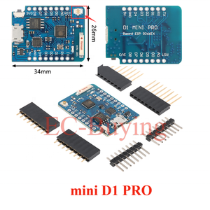 WeMos-Módulo de placa de desarrollo LOLIN D1 Mini Pro NodeMcu Lua WIFI Internet de las cosas IOT, ESP8266, CH340G, USB, 1 unidad, 1 unidad