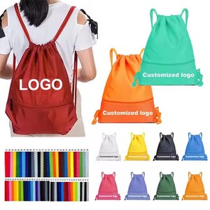 Venta al por mayor barato impermeable mochila con cordón dibujar gimnasio cadena bolsa para exteriores Casual cordón bolsas mochila personalizada - Product Image 2
