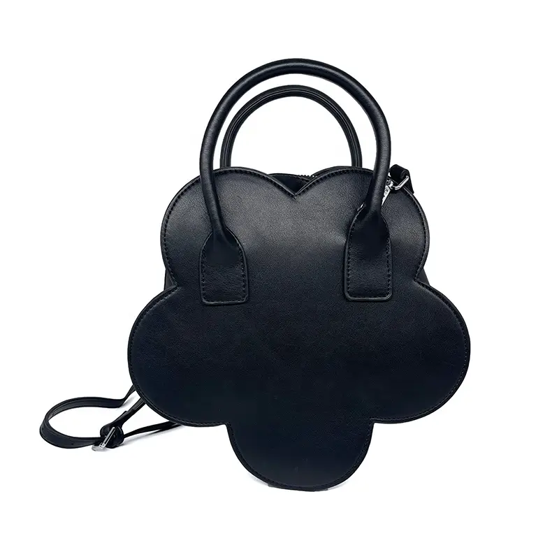 Custom Gothic Flower Bag Artificial Leather Five Petal Flower Shape Women's Single Handbag