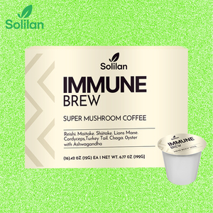 Кофе в порошке Solilan OEM для взрослых с грибами: Ежовик гребенчатый, Арабика, Корень ашваганды, Рейши, Кордицепс, Чага - Product Image 1