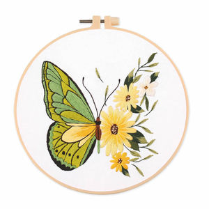 Butterfly Embroidery <strong>Kit</strong> for Beginners, White Embroidery Fabrics with <strong>Patterns</strong>, Embroidery Threads and Hoops - Product Image 5