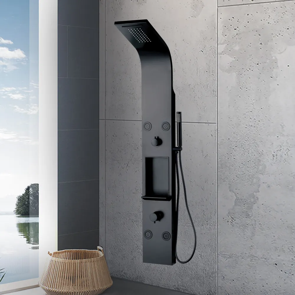 שחור מקלחת לוחות אלומיניום מפל מטוסי ספא אמבטיה תכליתית קיר מקלחת פנל