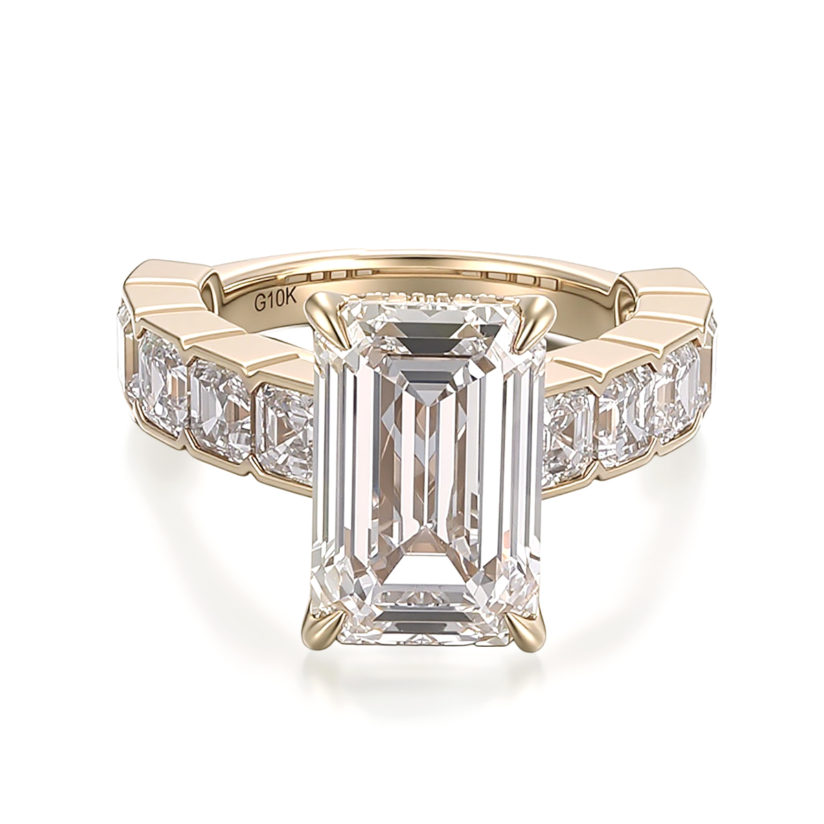 Bague en or massif 18 carats avec diamant de laboratoire