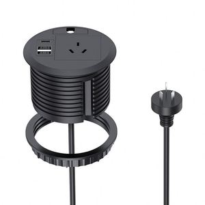 Salida de ojal de alimentación para sala de conferencias de escritorio redondo con agujero de 80mm con puerto PD20w 2USBA-USB-C/enchufe inteligente redondo para muebles de oficina - Product Image 1