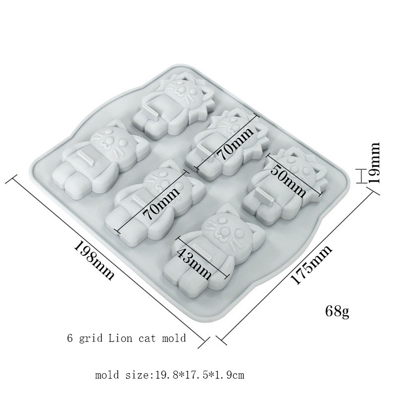 Stampo per gatto leone a griglia D5072-2 6