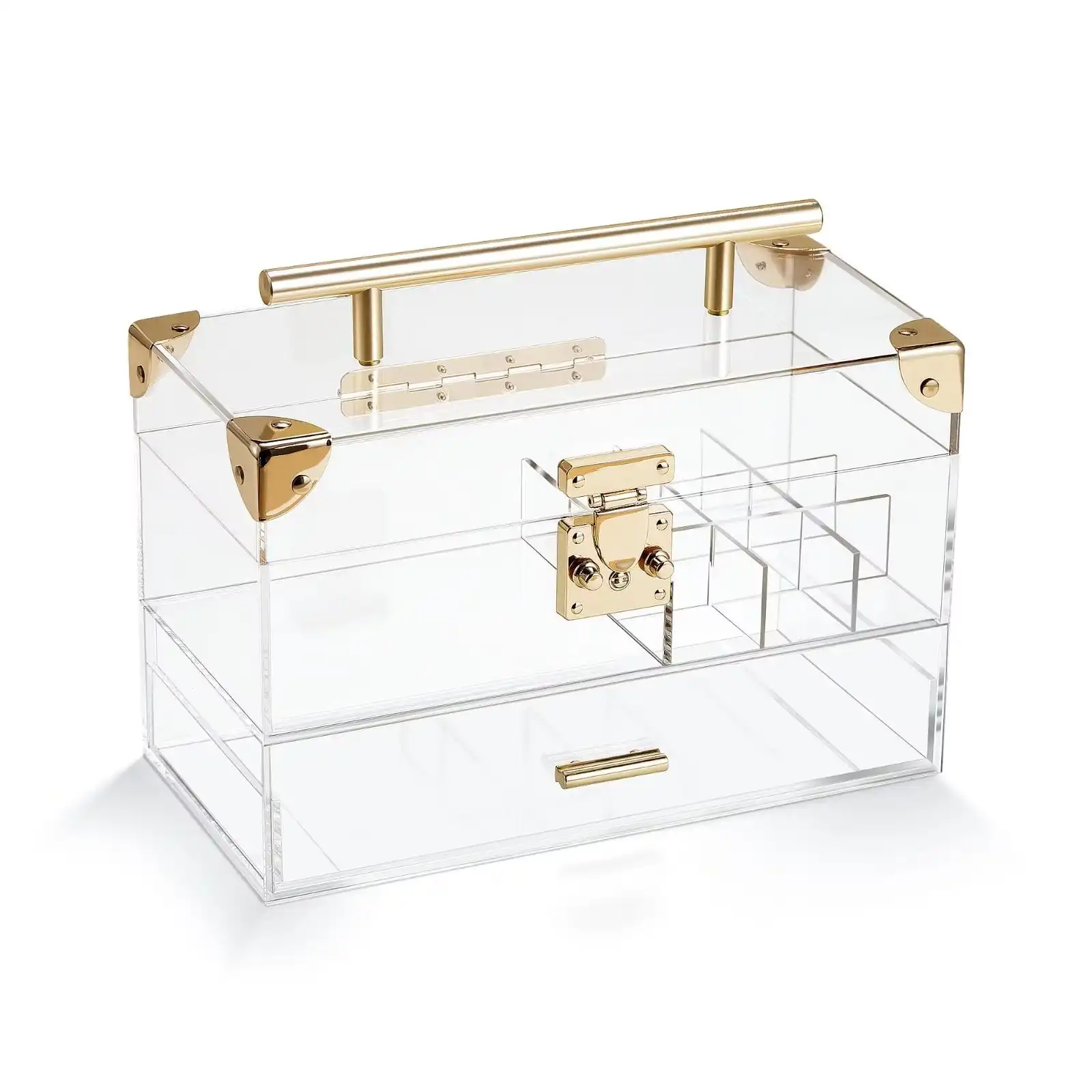 Individuelle Lucite Kosmetikbox Acryl-Makeup-Organisator in großer Kapazität zu verkaufen