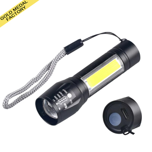Led el feneri ile Cob lambası, Mini su geçirmez taşınabilir Led Xpe Cob el feneri asılı ip ile Usb şarj edilebilir el feneri - Product Image 1