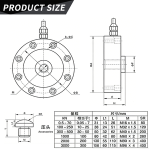 Hochwertiger Großhandel: Hochkapazitäts-300T-Radform-Rund-Speichensensor aus legiertem Stahl für Plattformwaagen - Product Image 3