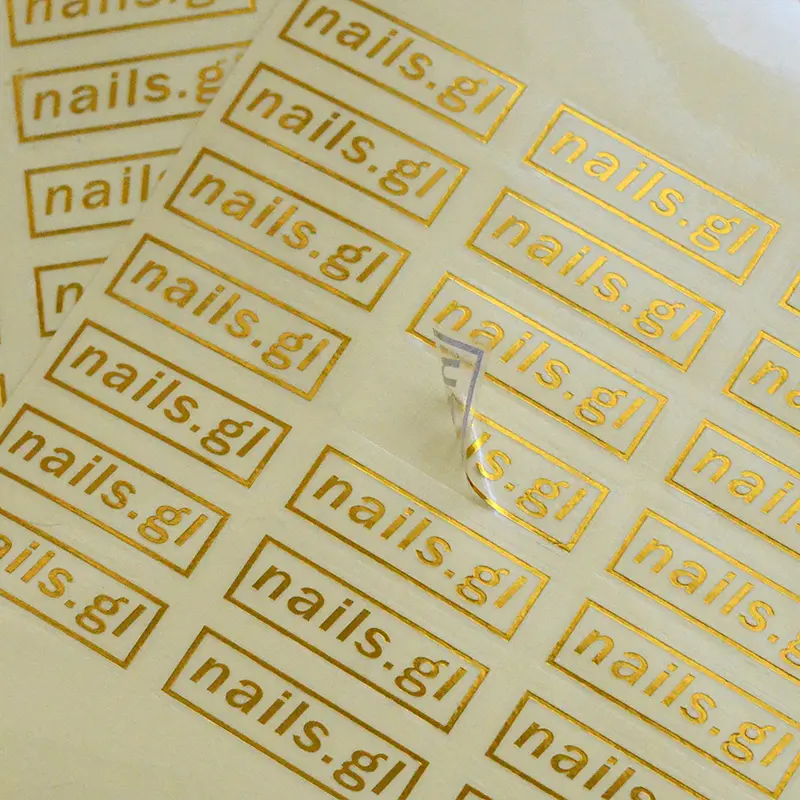 Logo imprimé personnalisé imperméable, feuille d'or imperméable, argent rose or autocollant transparent en vinyle pour étiquette d'emballage