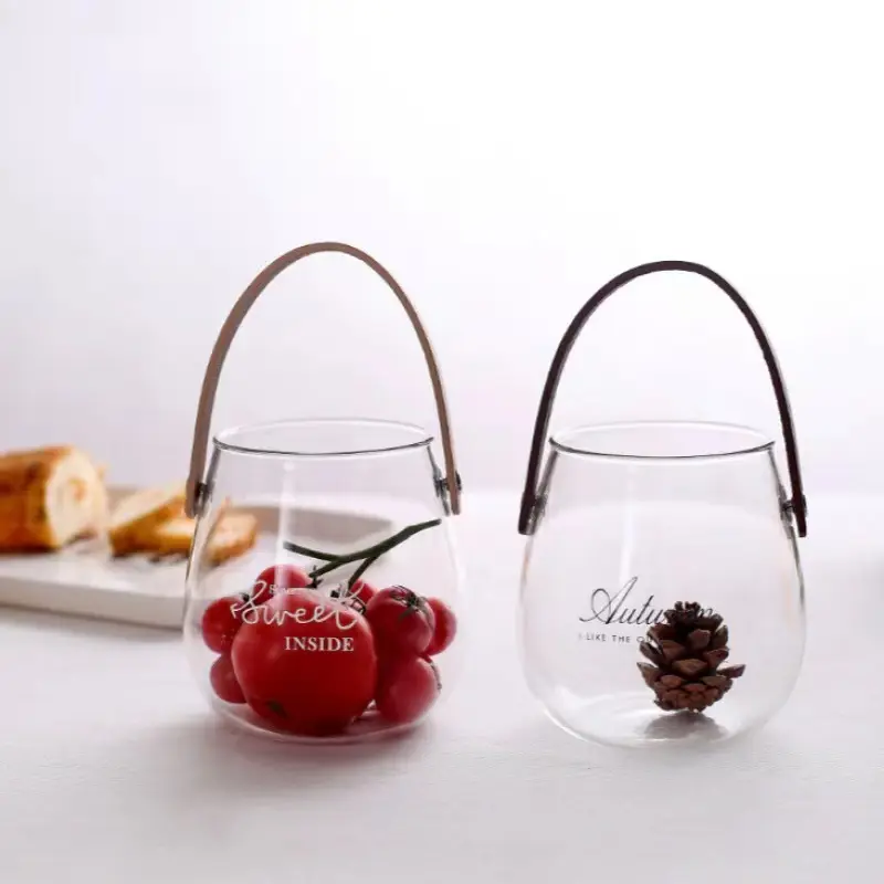 Kitchen Canisters Bamboo Lids Food Storage Jar Use Glass Clear Glass Home Christmas Luxury Space Valentine Custom Party Gifts
