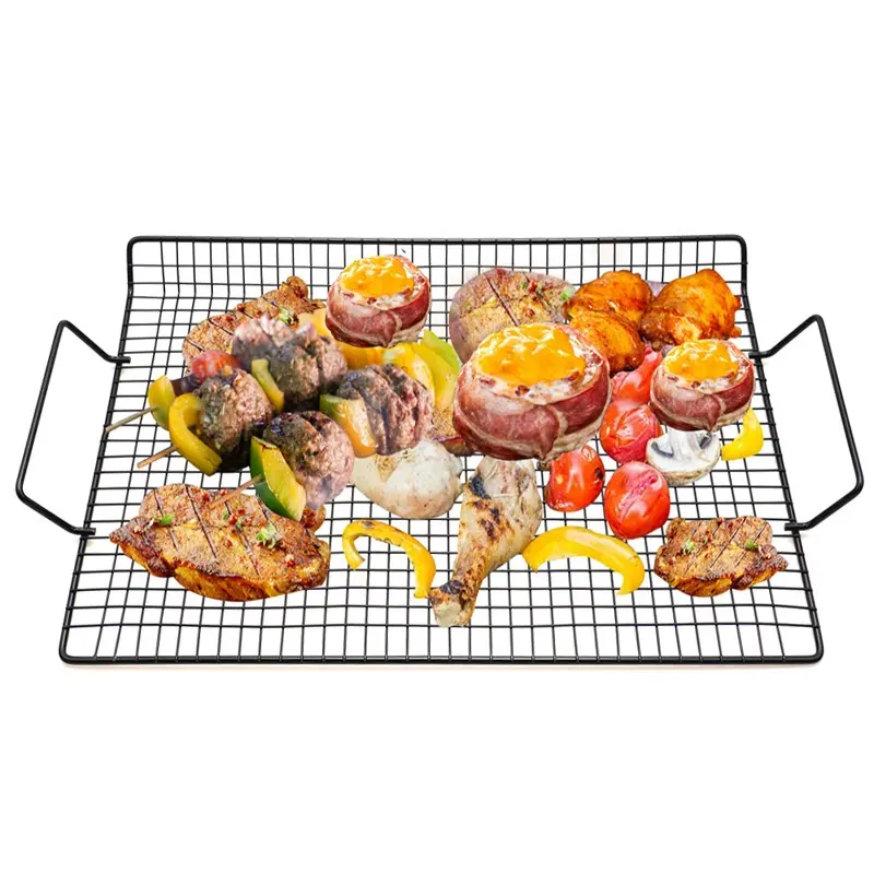 Griglia per barbecue all'aperto con vernice antiaderente a caldo griglia per barbecue a due orecchie