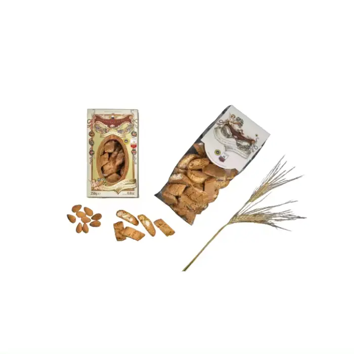 Cantuccini artisanal de haute qualité fabriqué en Italie 250G Tradition toscane Œufs aux amandes typiques Beurre Biscuits au miel